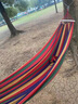 凯路德吊床户外露营宿舍吊床双人加宽成人儿童秋千防侧翻室内吊篮 三人【彩虹】挂钩+眼罩 实拍图