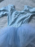 艾舞戈儿童舞蹈服女童练功服秋季可爱蓬蓬纱裙公主芭蕾舞裙幼儿演出服装 【亮片蝴蝶-四层纱】浅蓝-长袖 120 实拍图