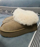 拉夏贝尔女鞋雪地靴女冬季保暖短靴女加绒厚底棉鞋女 米色 38  实拍图