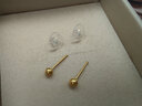 六福珠宝足金小圆珠黄金耳钉小豆豆耳饰 计价 L07TBGE0006A 约0.88克-小版 实拍图