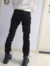 JACKTOMSLEE修身牛仔裤男士韩版小脚裤弹力潮男紧身裤铅笔裤新款纯黑色窄脚裤 8011长裤 27(2尺05) 实拍图