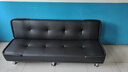 L&S 沙发床两用办公可折叠多功能小户型简易双人布艺客厅家用午睡床 S21【经典黑色】1.8米【皮革款】 实拍图