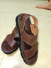 老人头凉鞋男夏季真皮男士凉鞋韩版休闲沙滩鞋头层牛皮凉拖鞋男 棕色 41 实拍图