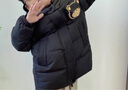 康博男童红色羽绒服儿童中长款2024冬季男宝宝中小童过年服童装外套 黑色 110 实拍图