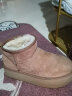 AU&MU澳洲冬季女士羊皮毛一体雪地靴防滑纯色厚底加绒短筒靴东北棉鞋子 栗色 【羊皮毛一体】610 38 U7 实拍图