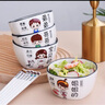 筷创 亲子碗家用陶瓷米饭碗一人一碗家庭区分碗环保碗筷子勺子套装餐具 【一家3口联系客服备注图案否则随机】 4.5英寸方碗+勺子+筷子 实拍图