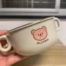 沃德百惠（WORTHBUY）儿童辅食碗餐具套装宝宝学吃饭幼儿园带手柄防摔防烫牛奶杯碗勺叉 双耳碗 实拍图