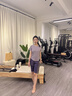 徽格儿（phigeer）跑步套装女晨跑服夏季专业五分裤跳操服薄款宽松透气健身衣短袖 紫色两件套（紫色五分裤） L 实拍图