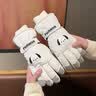 巴哈兔子滑雪手套女冬季骑行保暖神器加绒加厚户外玩雪可触屏手套防泼水 帕恰狗白手套 实拍图