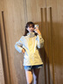 骆驼（CAMEL）三防冲锋衣户外登山服防风防水防污三合一运动外套 AD22263513X，抓绒内胆 燕麦灰 女 XL 实拍图