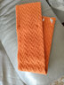 帕罗（PALUOPO）秋冬加厚围巾女 100%山羊绒斜纹移针提花纽扣围脖 出行保暖御寒 柑橘黄 66*12 实拍图