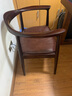 创运餐椅实木椅子扶手椅北欧餐桌椅靠背椅简约现代书房椅休闲椅茶台椅 红椛梨色配深棕全头层牛皮坐垫 实拍图