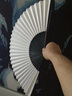 臻臻上品（zhenzhenshangpin）扇子折扇男古风竹子古典中国风礼品手工扇双面黑白纯色便携纸扇 9寸30方白色纸扇 实拍图