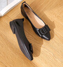 大东时尚浅口鞋女2025春季新款甜美风低跟方跟尖头蝴蝶结单鞋女鞋3049 黑色 37 实拍图