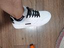 鸿星尔克男鞋简约滑板鞋男子秋冬季低帮厚底舒适休闲鞋街头运动鞋子男春辰 微晶白/正黑（春辰） 44 实拍图