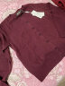 珍贝羊绒衫女装秋冬新款经典打底纯色长袖开衫毛衣外套上衣TM5931 古棕红 XL/(110码) 晒单实拍图