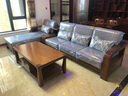光明家具 实木沙发转角沙发组合沙发可拆洗水曲柳沙发现代中式沙发 3884A 套装四：三人位+贵妃榻+沙发几 实拍图