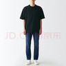 无印良品 MUJI 男式 双层编织 宽松T恤 ABA19A2S  黑色 L-XL 实拍图