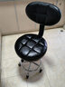 科润吧台椅升降酒吧椅子家用靠背凳前台滑轮椅美容理发座椅实验室转椅 【3级气杆-靠背款】油蜡皮-黑色 顺滑静音万向轮（不磨地板） 实拍图