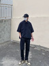 畅登冰丝裤子男直筒休闲裤宽松阔腿运动男裤潮流百搭夏季薄款速干长裤 黑色(单件) 薄款 XL 【120-140斤】 实拍图