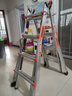 雷都捷特（LittleGiant） 家用/工程梯子加厚铝合金伸缩人字梯2.05m/直梯4m 可折叠升降 实拍图
