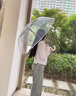 长弯柄半自动透明伞360度全景透明雨伞男女生网红直杆简约防风伞 白色弯柄（1米直径）透明边 16骨 实拍图