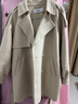 百图（betu）女装秋季新款毛呢外套翻领大衣双排钮双面呢大衣女2209T06 骆驼色 L 实拍图