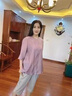 缇米媗母亲节妈妈夏套装七分袖t恤衬衫洋气绣花宽松中老年女大码两件套 粉色套装（上衣+黑色裤子）2151 L建议穿110斤以内 实拍图