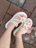 凰巣花朵凉鞋女2025夏厚底绑带仙女风凉拖外穿海边两穿拖鞋露趾罗马鞋 太阳花凉拖鞋女白37-38可穿 实拍图