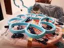 茶花（CHAHUA）衣架子晾衣夹挂钩塑料内衣袜子折叠晒衣架多夹子儿童宝宝晾衣架 花瓣形16夹-玛卡蓝绿 实拍图