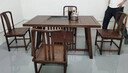 虎大师红木家具非洲鸡翅木（学名：非洲崖豆木）茶桌椅组合中式茶桌茶台阳台功夫泡茶桌 A款茶桌+4个椅子 长1.38米 实拍图