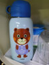 cuipo儿童保温杯带吸管316不锈钢学生户外便携保温水杯600ml 蓝色小熊 实拍图
