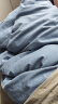 海澜之家（HLA）床上四件套全棉水洗棉套件100%纯棉活性印染裸睡亲肤被套床单枕套 烟雨蓝-四件套 被套200*230cm 实拍图