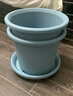 爱丽思（IRIS）花瓶彩色Deepot圆形月季铁线莲花盆园艺批发树脂花盆塑料盆 9号雾霾蓝【带托 实拍图