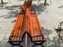 田门前 公园椅 防腐木实木 户外长椅子公园休息椅塑木椅景区广场长椅铸铝户外休闲椅子靠背椅 普通防腐木1.8米有靠背 实拍图