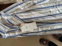 末真（MOZHEN）条纹长袖衬衫男春秋款休闲宽松棉麻上衣百搭时尚小清新透气男衬衣 蓝色 XL /180 实拍图