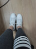 达芙妮（DAPHNE） 厚底小白鞋女春秋季新款透气板鞋子女百搭皮面学生运动休闲鞋女 白灰色-04024（皮面款） 35 实拍图