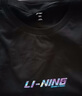 李宁（LI-NING）T恤男短袖新款夏季棉质纯白t轻简派2宽松休闲短袖t恤运动文化衫 黑色(纯棉)LOGO在袖口 3XL 实拍图