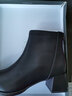 达芙妮官方真皮马丁靴女加绒2025新款秋冬法式气质短靴女百搭瘦瘦靴子女 黑色（加绒款） 35 实拍图