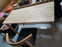 祥云虎斑 书桌实木书桌学习桌现代简约电脑桌学生写字桌椅置物架书房家具 原木色 1.2*0.6米 书桌+牛角椅 实拍图