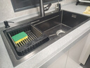 浪鲸（SSWW）厨房水槽枪灰色纳米不锈钢台下盆洗碗池洗菜盆家用一体大单槽TK12 80×46抽拉龙头+皂液器 实拍图