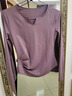 麓格立 瑜伽服女上衣运动服跑步长袖T恤V领健身服褶皱收腰速干衣 果酱紫 L 【建议95-115斤】 实拍图