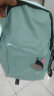 【出游必备】时尚休闲百搭学院风书包纯色大容量双肩包旅行带挂件 绿色 中包 实拍图