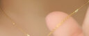 老庙黄金项链足金十字链女款素链骨链送女友老婆七夕情人节礼物 约3.4g 实拍图