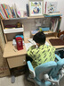 坐得正 儿童学习桌椅套装儿童书桌学生学习桌可升降实木家用课桌写字桌 1.2m桌带层板灯+自动追背椅蓝 天然实木 实拍图