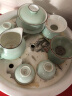 唯古潮汕功夫茶具套装家用小套青瓷茶盘茶壶盖碗茶杯整套陶瓷茶船 盖碗9件套（普通包装） 实拍图