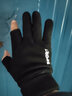 罗维利特 男女士麂皮绒手套骑车秋冬季棉保暖摩托车开车学生写字 黑色漏二指 均码 实拍图