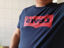 Levi's【全新升级】李维斯2024春夏新版情侣同款短袖T恤logo印花简约 藏蓝色0002 XXL 实拍图