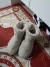 MUJI 男女通用 暖柔系列 微纤维室内外鞋 男款女款JKB0CC2A 保暖 毛绒 浅灰色 S 230mm/36码（2.0） 实拍图