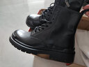 井迈【牛皮】真皮马丁靴男高帮皮鞋英伦中帮男士工装秋冬款黑色皮靴潮 黑色8孔高帮拉链【四季款】 44 标准码 实拍图
